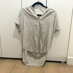 Madewell Black and White Stripe Central Drapey Shirt